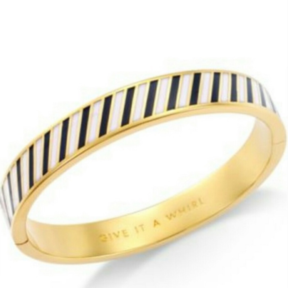 Classic Chic "Give It a Whirl" Idiom Hinged Bangle